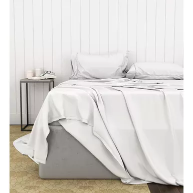 FlexSleep Bamboo Cotton White Sheets Full 3 FlexSleep Bamboo Cotton White Sheets Full - Image 3
