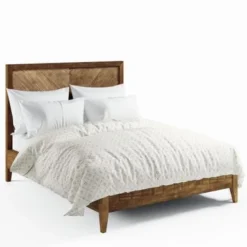 Abbyson Retro Mid Century 3-piece Bedroom Set - Light Brown - Queen -Bed Frame Shop 77959212 899c 47eb b15f c5f5488cdec1