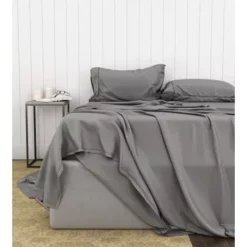 FlexSleep Bamboo Cotton Grey Sheets King -Bed Frame Shop 779672cd 3f60 400a 9691 02fe9acadce6