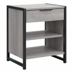 Atria Small Nightstand With Drawer And Shelves By Bush Furniture - Charcoal Gray -Bed Frame Shop 7820d483 7328 45e3 b64d 3ac155ca2063