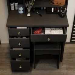 Make Up Vanity Set Dressing Table(Black/White) - Black -Bed Frame Shop 7958b513 046f 4e1f accf 964ef5230164