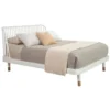 Alpine Furniture Madelyn Slat Back Wood Platform Bed In White - King