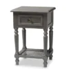 Baxton Studio Sheldon Modern And Contemporary Vintage Grey Finished Wood 1-Drawer End Table - 1-drawer