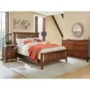 OSP Home Furnishings Modern Mission Queen Bedroom Set With 2 Nightstands And 1 Dresser - Vintage Oak - Queen - 4 Piece