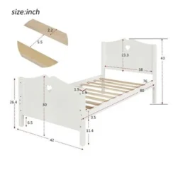 Merax Twin Platform Bed With Love Shaped Headboard And Footboard - Pink -Bed Frame Shop 7bbd3c04 f735 4d6a 9b12 bf78857a0af9