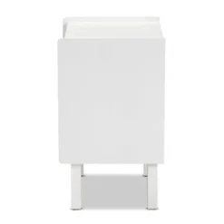 Baxton Studio Balta Mid-Century Modern Transitional Oak Brown Rattan And White Finished Wood 2-Drawer End Table - White, Oak Brown -Bed Frame Shop 7c0808fa e94d 42b4 b66a 8f71d8b882a9