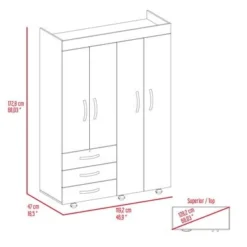 FM Furniture Janeiro Armoire, With One Cabinet And One Hidden Drawer - Black