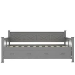 Nestfair Twin Size Daybed With 2 Large Drawers - White -Bed Frame Shop 7c31f956 df60 4a4b ac82 e5636bed9201