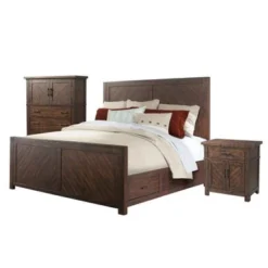 Picket House Furnishings Dex Queen Platform Storage 3PC Bedroom Set - Walnut -Bed Frame Shop 7ca75e1c 1029 4584 8758 123a6211d515