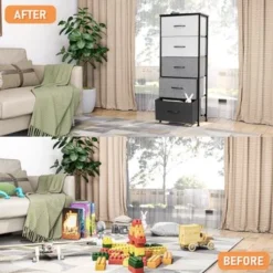 VredHom 5 Drawers Vertical Dresser Storage Tower - Black - 5-drawer -Bed Frame Shop 7cd149e7 8a3b 4820 a7d0 3fd55a4af77d