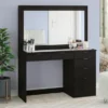 Boahaus Jane Dressing Table, Glass Top, 07 Drawers, Black - Black