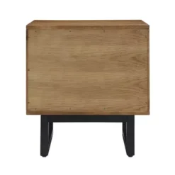 Aldo 1 Drawer Nightstand In Brown Oak Wood With Black Metal Legs -Bed Frame Shop 7db013c3 d3ce 4dd0 aff9 1b23239c49a5