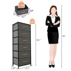 Crestlive Products Vertical Dresser Storage Tower With Wood Top - Light Gray - 6-drawer -Bed Frame Shop 7e25726c 432a 4108 9084 5b338c412d53