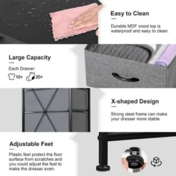 Crestlive Products Vertical Dresser Storage Tower With Wood Top - Light Gray - 6-drawer -Bed Frame Shop 7efa9083 dacb 4c94 b9a4 79a0d9a37013