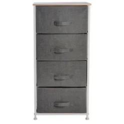 Simplify 4 Drawer Storage Chest In Beige - Grey - 4-drawer