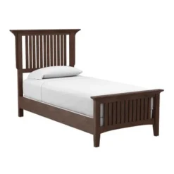 INSPIRED By Bassett Modern Mission Vintage Oak Finish Bed Set - Queen -Bed Frame Shop 7f9910c5 a702 4e22 ad3a 6889459fec3f