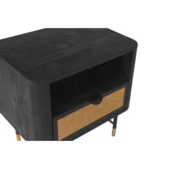 Saratoga Nightstand In Black Acacia With Rattan -Bed Frame Shop 7ff8e25c f17a 4d6f 91bb 7c371616624f