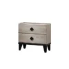Nightstand With 2 Drawers Storage - Cream