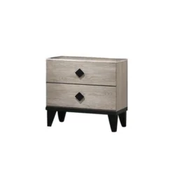 Nightstand With 2 Drawers Storage - Cream