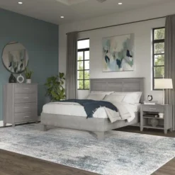 Somerset Full/Queen Size Headboard Bedroom Set By Bush Furniture - Fresh Walnut -Bed Frame Shop 807ad205 bb20 498c ab9c 11b7f5cf7185