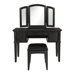 Farmhouse Basics Vanity And Mirror In Rustic Black - Black -Bed Frame Shop 81221f74 c20b 40fe 82dc f8cc2561346b