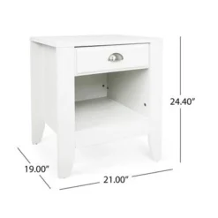 Foisy Faux Wood Nightstand With Drawer (Set Of 2) By Christopher Knight Home - White -Bed Frame Shop 8191191e bf35 4091 a0df dc3a33b232e5