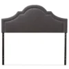 Baxton Studio Rhea Modern Contemporary Dark Grey Fabric Upholstered Headboard - Queen Size Bed-Dark Grey