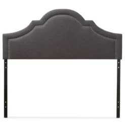 Baxton Studio Rhea Modern Contemporary Dark Grey Fabric Upholstered Headboard - Queen Size Bed-Dark Grey