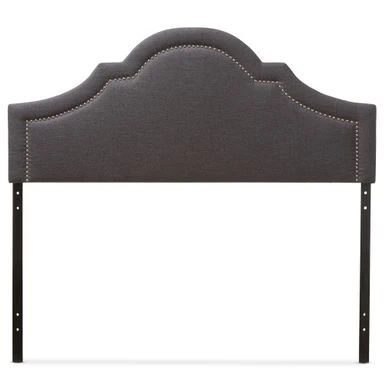Baxton Studio Rhea Modern Contemporary Dark Grey Fabric Upholstered Headboard - Queen Size Bed-Dark Grey 1 Baxton Studio Rhea Modern Contemporary Dark Grey Fabric Upholstered Headboard - Queen Size Bed-Dark Grey