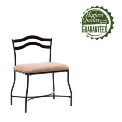 Porthos Home Skylar Iron Wrought Vanity Accent Chair, Suede Upholstery - Brown -Bed Frame Shop 8346daf6 08c5 4e96 aca3 5a4536839fa0