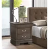 Louis Phillipe 2-drawer Wooden Nightstand - Grey