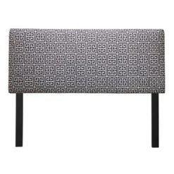 Upholstered Towers Black/ White Headboard - Queen