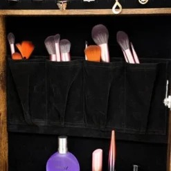 Fashion Simple Jewelry Storage Mirror Cabinet With LED Light - N/A - Brown -Bed Frame Shop 85a3f643 65b0 4c6f a674 5a08abf5c3e3