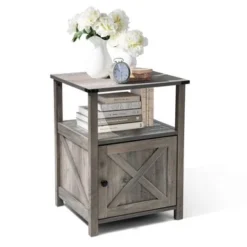 MDF Barn Door 1 Open Shelf And 1 Door Nightstand By Crestlive Products - Crestlive Products MDF Barn Door 1 Open Shelf And 1 Door Nig -Bed Frame Shop 861d5e55 903b 48cd a4c3 e3272a3b8d49