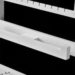 Merax Jewelry Cabinet Armoire Lockable Standing Storage With LED Lights - White -Bed Frame Shop 86e6f826 1119 43d0 b3df 2817a9f85e87