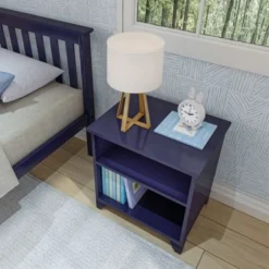 Max And Lily Nightstand With Shelf - Blue -Bed Frame Shop 872c3059 7345 4c6e a6c2 dcb8c849210e