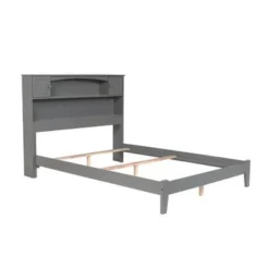 Newport Full Platform Bed With Open Foot In Grey - Full -Bed Frame Shop 87649630 6162 41b4 ab5d 181160612361