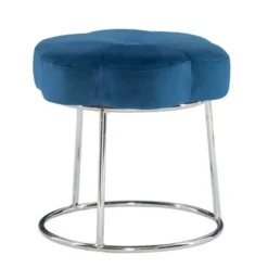Shireen Accent Vanity Stool Navy Blue