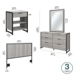 Atria 5-piece Bedroom Set With Full/Queen Headboard By Bush Furniture - Charcoal Gray -Bed Frame Shop 89ff2036 4340 476e 9d37 ea0767cb3a3f