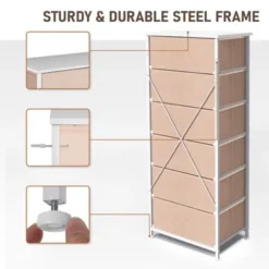 VredHom 6 Drawers Vertical Dresser Storage Tower - Light Grey - 6-drawer -Bed Frame Shop 8a6d892e 4165 430b 9801 c12d16c917bf