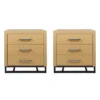 Beeson 3 Drawer Nightstand (Set Of 2) By Christopher Knight Home - Natural/Black