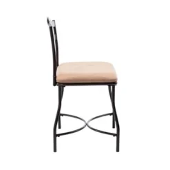 Porthos Home Skylar Iron Wrought Vanity Accent Chair, Suede Upholstery - Brown -Bed Frame Shop 8aa43cc7 8e5c 4506 b98f 5264c2015aa6