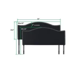 Catalina Upholstered Headboard With Nailhead Trim, Height Adjustable Headboard, Modern Head Board, Fabric Headboard - Queen,Dark Gray -Bed Frame Shop 8ab20641 92bd 4f4f b220 d1664ececacf