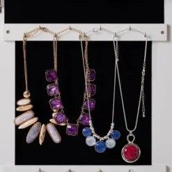 Nestfair Fashion Simple Jewelry Storage Mirror Cabinet With LED Lights - White -Bed Frame Shop 8b1b34fd 6779 419e bbff 367216c28141