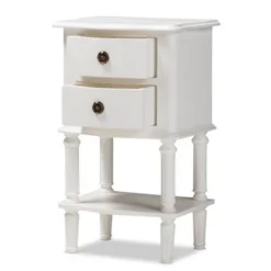 Farmhouse White Finished 2-Drawer Nightstand By Baxton Studio -Bed Frame Shop 8b4e970c 13a4 4496 8fc9 e5c7d86e12f3