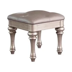 Upholstered Vanity Stool Metallic Platinum -Bed Frame Shop 8b8196a6 0b5a 467c 819f 59afd319fcde