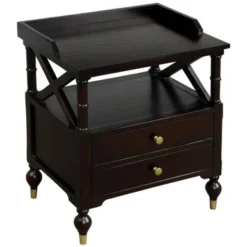 Modern Wooden Nightstand With Two Drawers - Cherry -Bed Frame Shop 8cae8c2b 6277 4bed b564 bdbf01c74c95