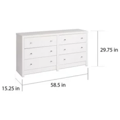 Prepac Pure White Nolita 6-drawer Dresser - White - 6-drawer -Bed Frame Shop 8cf08811 9ade 4bfd bbfd 026c616ffc76