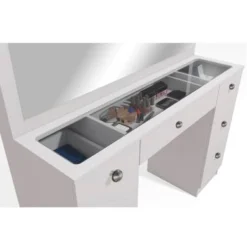 Boahaus Venus Modern Vanity, Glass Top, 07 Drawers - N/A - Black-Crystal Knobs -Bed Frame Shop 8dd4c005 ae7d 41f6 a3c9 869f3c9fea02