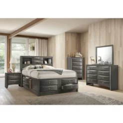 ACME Ireland Dresser In Gray Oak - Grey - 8-drawer